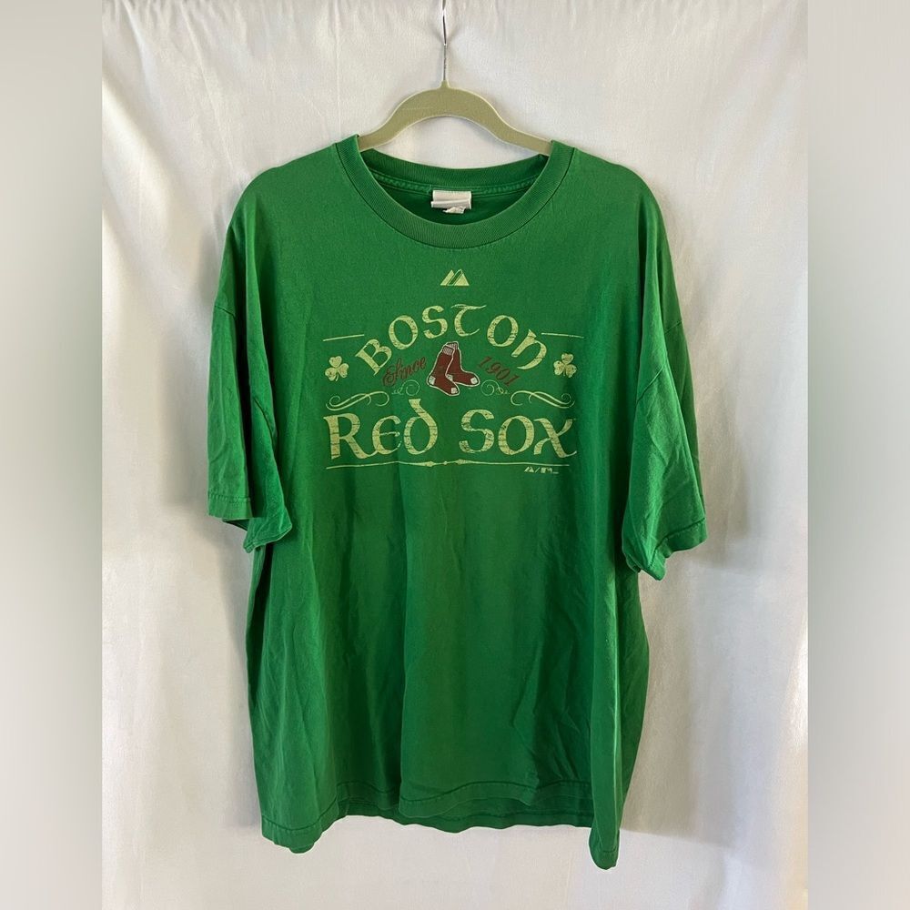 Majestic Green Boston Red Sox Lucky Irish Print Graphic T Shirt 2009 Men's 2XL